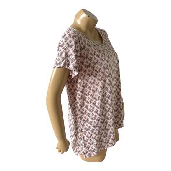 J JILL Pure Jill Womens Petite Size PL Short Sleeve Pima Elliptical Tee T Shirt - Picture 3 of 6